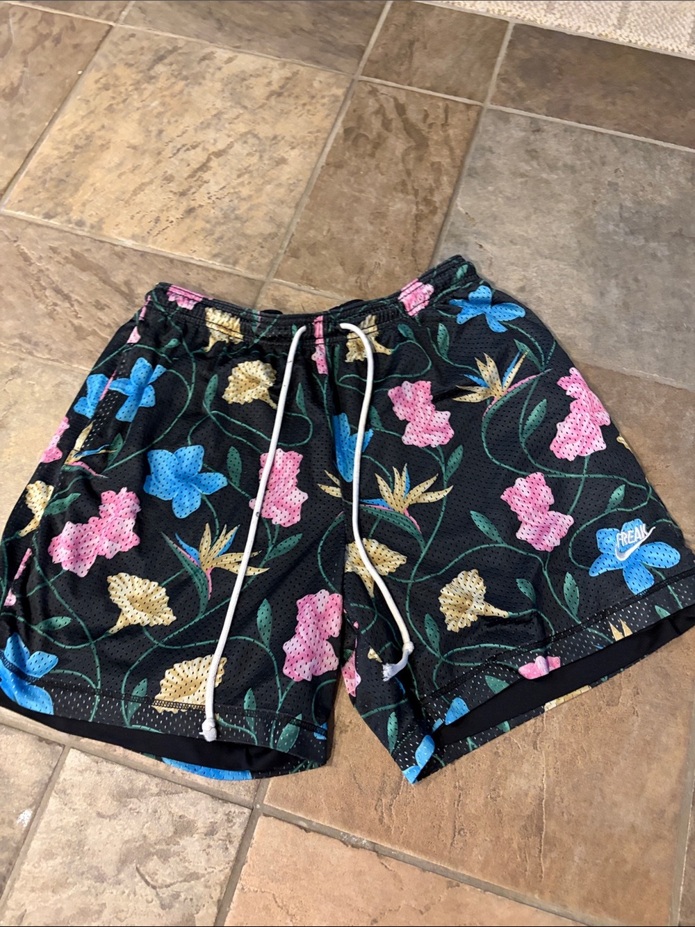 Nike freak Floral Print Black Men's Athletic Shorts